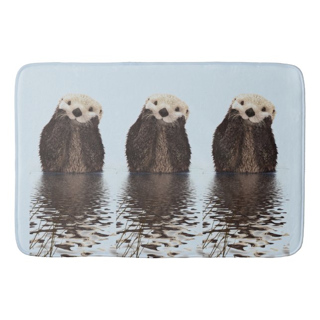 Niedliches Otter Face Nature Foto Badematte (Vorderseite)