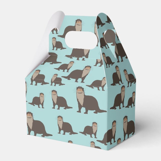 Niedliches Otter-Illustrationsmuster Geschenkschachtel (Vorderseite)