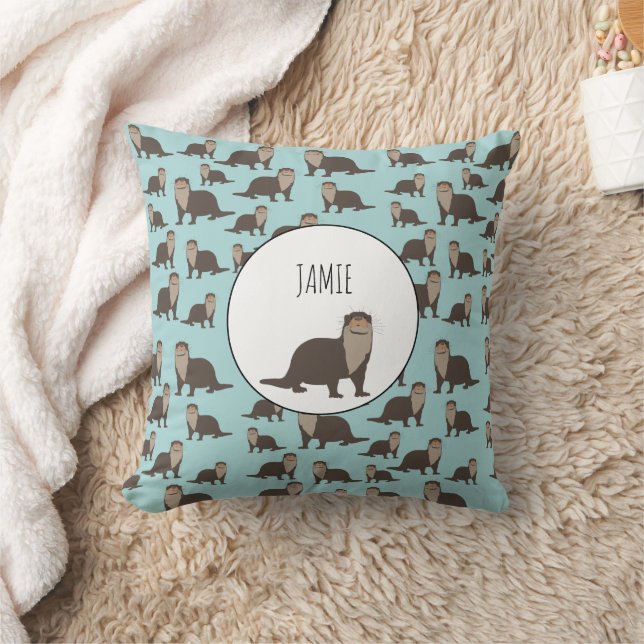 Niedliches Otter-Illustrationsmuster Kissen (Decke)