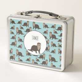 Niedliches Otter-Illustrationsmuster Metall Brotdose
