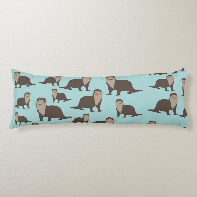 Niedliches Otter-Illustrationsmuster Seitenschläferkissen (Vorderseite)
