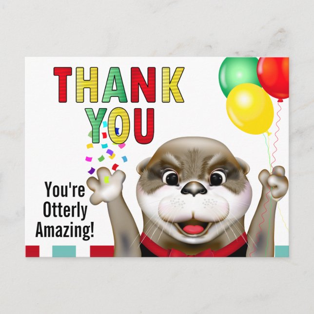 Niedliches Otter in Tuxedo | Vielen Dank Postkarte (Vorderseite)