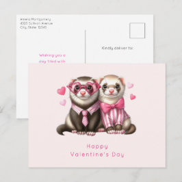 Niedliches Otter Paar in der Liebe Valentinstag Feiertagspostkarte