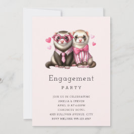 Niedliches Otter-Paar mit Liebe-Engagement Einladung