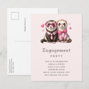 Niedliches Otter-Paar mit Liebe-Engagement Einladungspostkarte