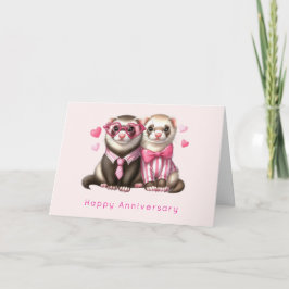 Niedliches Otter-Paar zum Jubiläum der Liebe Karte