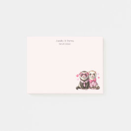 Niedliches Otter-Paar zum Jubiläum der Liebe Post-it Klebezettel
