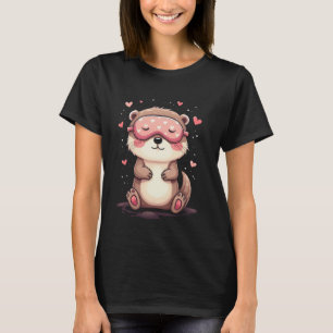 Niedliches Otter-Schlafmotiv T-Shirt