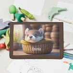 Niedliches Otterbaby in einem Korb - personalisier Trifold Geldbörse<br><div class="desc">Liebe du Otter? Super niedlicher kleiner Otter - kreiert mit künstlicher Intelligenz. Für alle Otter Liebhaber und Kinder! Eine schöne Geschenkidee!</div>