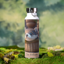 Niedliches Otterbaby in einem Korb - personalisier