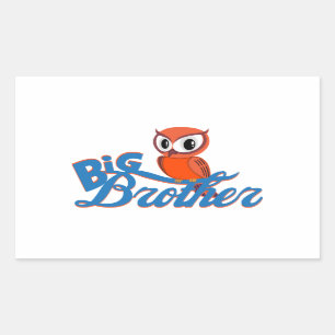 Niedliches Owl Big Brother Rechteckiger Aufkleber