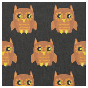 Niedliches Owl Bird Kid Baby Kinderzimmer Black Stoff