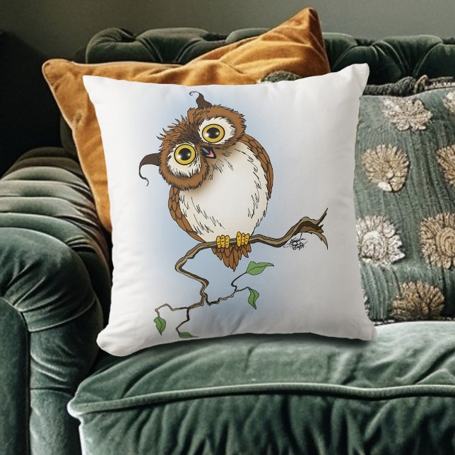 Niedliches Owl Brown Hoot Kissen (Von Creator hochgeladen)