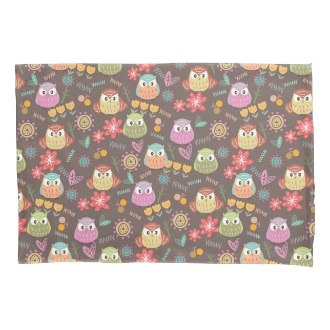 Niedliches Owl Brown. Kissenbezug (Vorderseite)