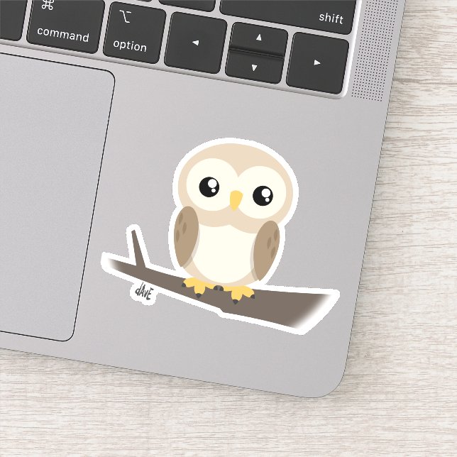 Niedliches Owl Custom Cut Vinyl Stickers Aufkleber (Detail)