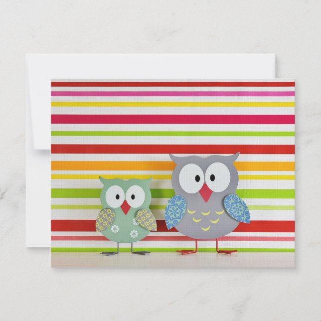 Niedliches Owl Dankeschön Note Card Mitteilungskarte (Vorderseite)