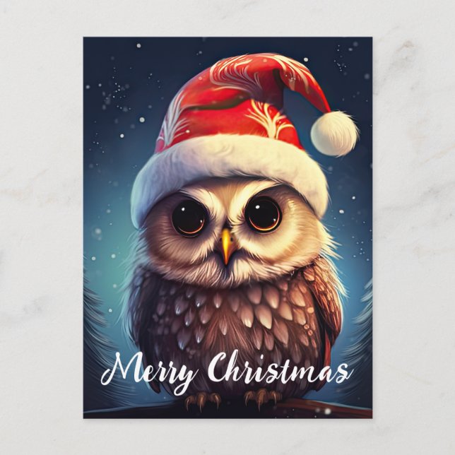 Niedliches Owl Happy Holidays Weihnachten (Vorderseite)