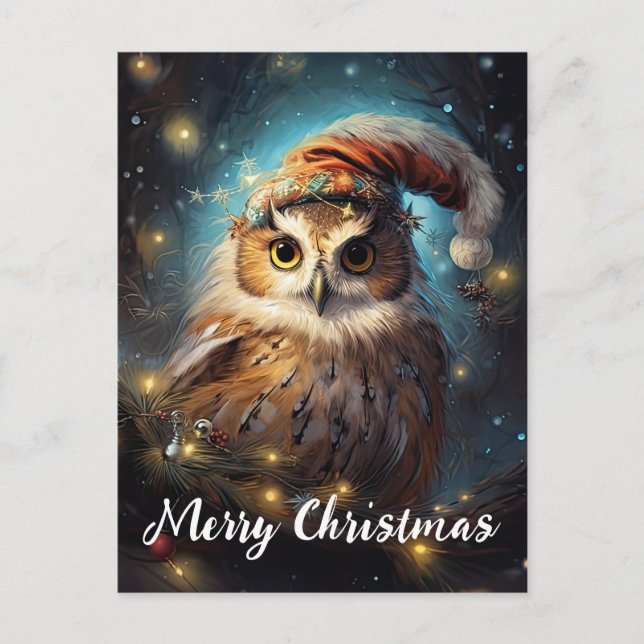 Niedliches Owl Happy Holidays Weihnachten (Vorderseite)