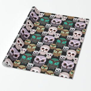Niedliches Owl Illustrationsmuster Geschenkpapier