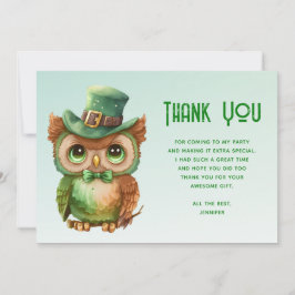 Niedliches Owl in einem grünen Top Hat Dankeskarte