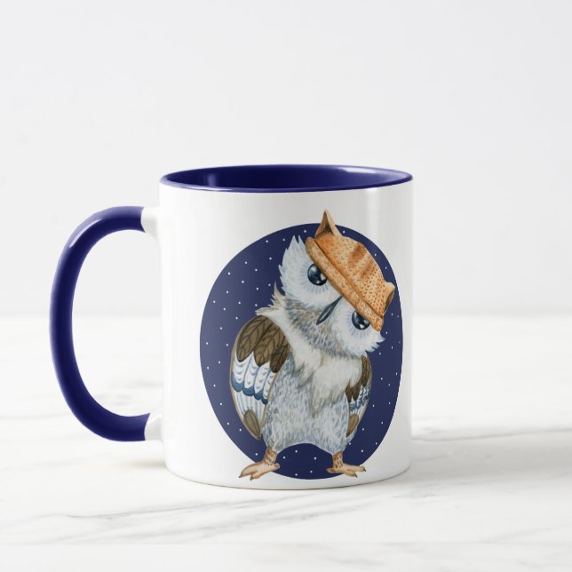 Niedliches Owl in Hat Tasse (Links)