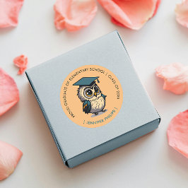 Niedliches Owl Kids Abschluss | Zurück zur Schule Runder Aufkleber