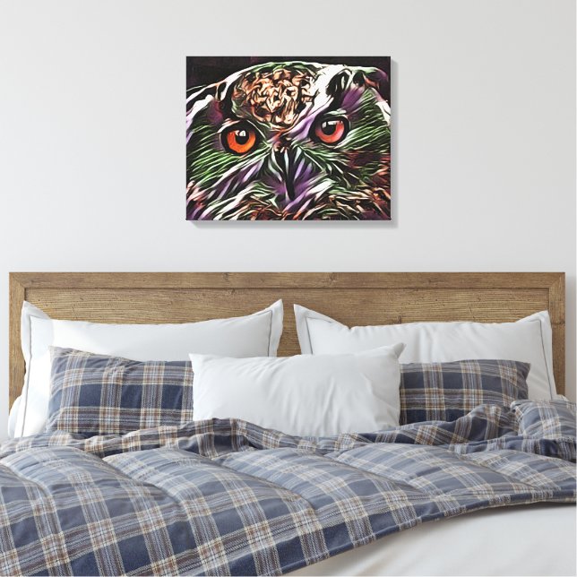 NIEDLICHES OWL LEINWANDDRUCK (Insitu (Schlafzimmer))