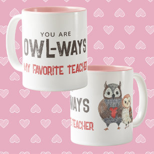 Niedliches Owl Mein Lieblingslehrer Wertgutschein Zweifarbige Tasse