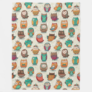 Niedliches Owl Muster Fleece Blankon