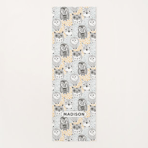 Niedliches Owl Muster individuelle Name Yogmatte Yogamatte