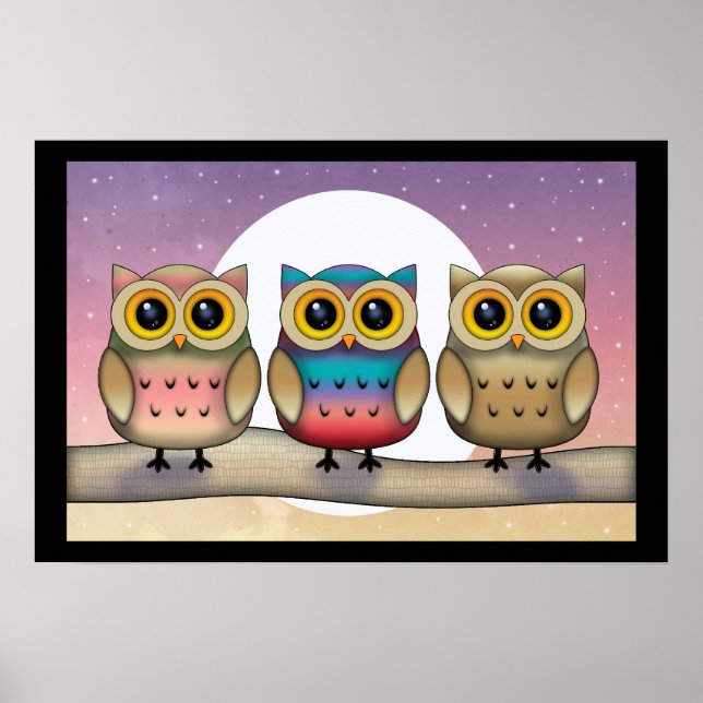 Niedliches Owl Poster (Vorne)