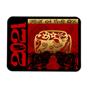 Niedliches OX Chinese Year 2021 Zodiac Birthday HF Magnet