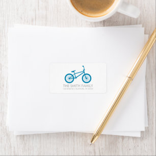 Niedliches Ozean-Blau-Fahrrad Adressaufkleber