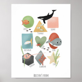 Niedliches Ozeanerziehung formt neutrales Kinderzi Poster