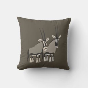 Niedliches Paar Cartoon Oryxes Kissen