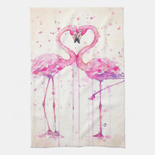 Niedliches Paar Flamingo Liebe Printing Art Geschirrtuch
