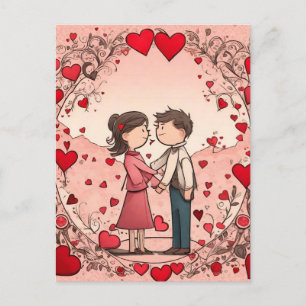 Niedliches Paar in der Liebe Postkarte