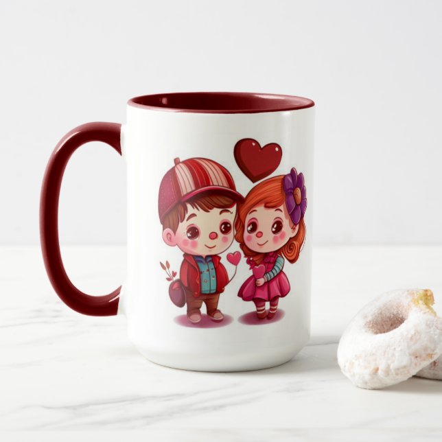 Niedliches Paar Tasse (Mit Donut)