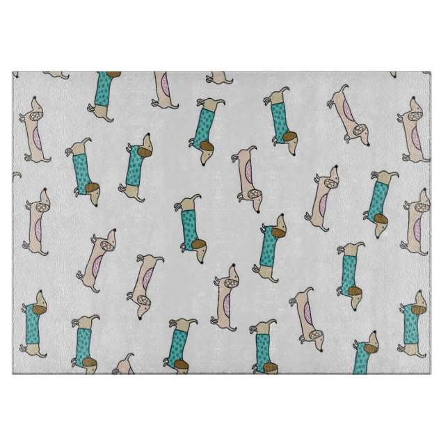 Niedliches Paar von Dackeln Schneidebrett (Vorderseite)