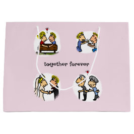 Niedliches Paar zusammen Forever Funny Cartoon Große Geschenktüte