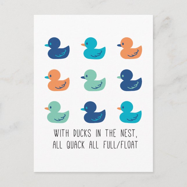 Niedliches Paddeln von Enten Art III Postkarte (Vorderseite)