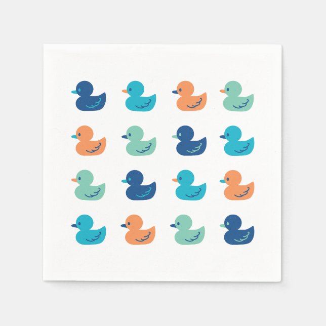 Niedliches Paddeln von Enten Art Throw Kissen Serviette (Vorderseite)