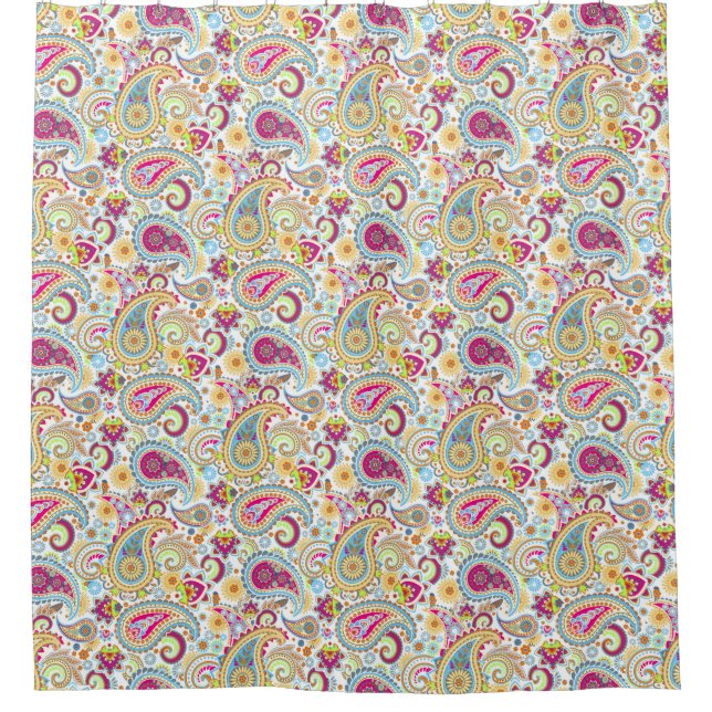 Niedliches Paisley-Muster Duschvorhang (Vorderseite)