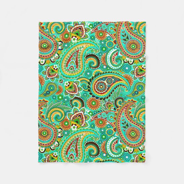Niedliches Paisley-Muster Fleecedecke (Vorderseite)