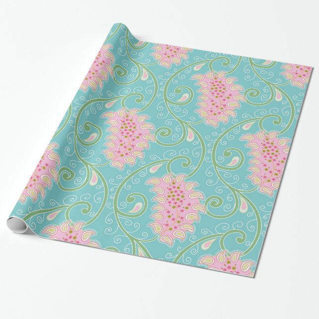 Niedliches Paisley-Muster Geschenkpapier (Ungerollt)