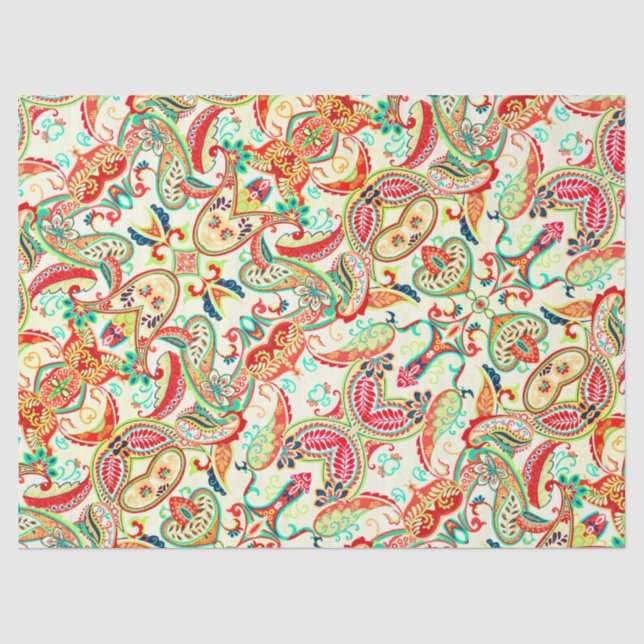 Niedliches Paisley-Muster Seidenpapier (Vorderseite)
