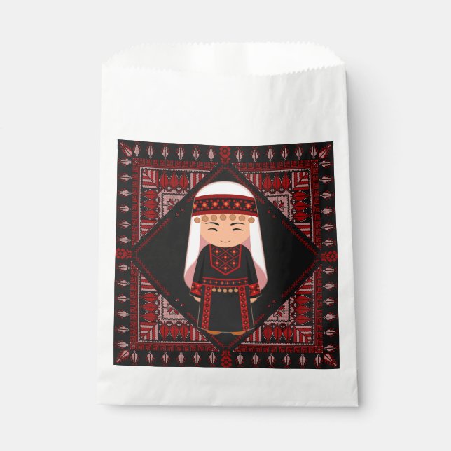 niedliches palästinensisches Mädchen Embroidere ro Geschenktütchen (Vorderseite)