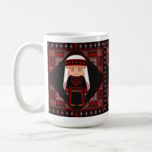 niedliches palästinensisches Mädchen Embroidere ro Kaffeetasse