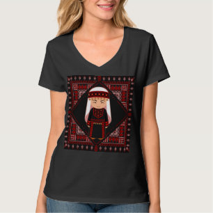 niedliches palästinensisches Mädchen Embroidere ro T-Shirt