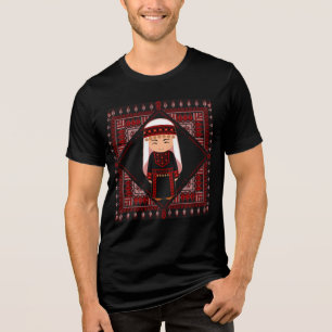 niedliches palästinensisches Mädchen Embroidere ro Tri-Blend Shirt